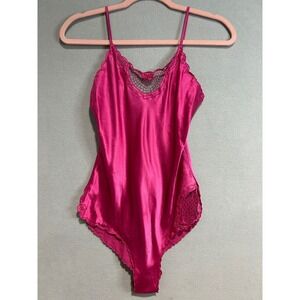 Lady Lynne Silk Teddy Bodysuit Women Size Small Fuchsia Pink Vintage lightweight